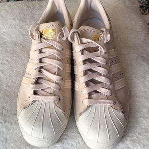 Adidas soft pink superstars!